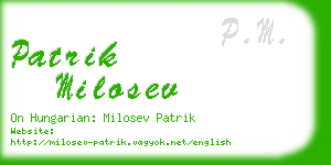 patrik milosev business card